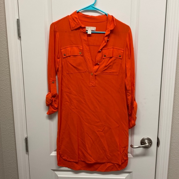 michael kors orange shirt dress MICHAEL Michael Kors | Dresses | Michael Kors Orange Shirt Dress